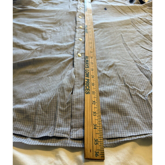 Ralph Lauren Yarmouth Blue/Black Gingham Check Blue Pony Button Up Shirt Size 17 - Picture 7 of 11